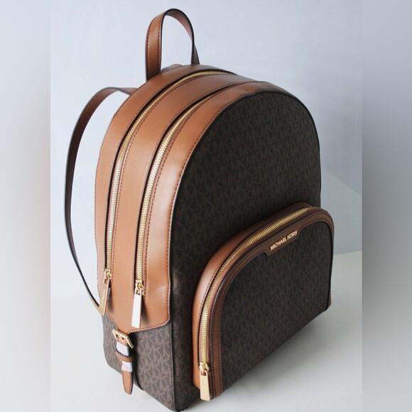 Michael Kors Jaycee Logo Backpack Brown Large - Picture 4 of 4